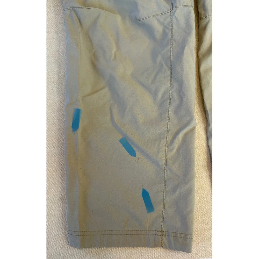 Eddie Bauer Mens 37x29 Khaki Lightweight Outdoor Hiking Pants Nylon‎ Spandex Zip